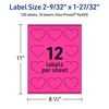 image:imageAvery Printable Heart Labels Sure Feed Technology 2932 x 12732 Neon Magenta Labels PrinttoTheEdge LaserInkjet Printable 120 Total Great for Mailing Seals and Packaging120 labels