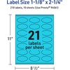 image:imageAvery Printable Oval Scalloped Labels Sure Feed Technology 118 x 214 Bright Blue Labels PrinttoTheEdge LaserInkjet Printable 1680 Total Great for Candles and Jars210 labels