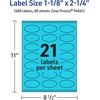 image:imageAvery Printable Oval Scalloped Labels Sure Feed Technology 118 x 214 Bright Blue Labels PrinttoTheEdge LaserInkjet Printable 1680 Total Great for Candles and Jars1 680 labels