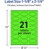 image:imageAvery Printable Oval Scalloped Labels Sure Feed Technology 118 x 214 Neon Green Labels PrinttoTheEdge LaserInkjet Printable 210 Total Great for Candles and Jars210 labels