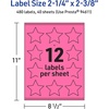 image:imageAvery Printable Star Labels Sure Feed Technology 214 x 238 Bright Pink Labels PrinttoTheEdge LaserInkjet 240 Total Great for Reward Stickers and Mailing Seals480 labels