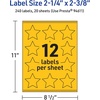 image:imageAvery Printable Star Labels Sure Feed Technology 214 x 238 Bright Yellow Labels PrinttoTheEdge LaserInkjet 120 Total Great for Reward Stickers and Mailing Seals240 labels
