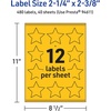 image:imageAvery Printable Star Labels Sure Feed Technology 214 x 238 Bright Yellow Labels PrinttoTheEdge LaserInkjet 120 Total Great for Reward Stickers and Mailing Seals480 labels