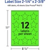 image:imageAvery Printable Star Labels Sure Feed Technology 214 x 238 Neon Green Labels PrinttotheEdge LaserInkjet 120 Total Great for Reward Stickers and Mailing Seals480 labels