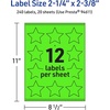 image:imageAvery Printable Star Labels Sure Feed Technology 214 x 238 Neon Green Labels PrinttotheEdge LaserInkjet 120 Total Great for Reward Stickers and Mailing Seals240 labels