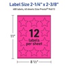 image:imageAvery Printable Star Labels Sure Feed Technology 214 x 238 Neon Magenta Labels PrinttoTheEdge LaserInkjet 120 Total Great for Reward Stickers and Mailing Seals480 labels