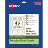 image:imageAvery EcoFriendly Matte White Recycled Barbell Labels 05 x 25 Matte White Labels Permanent Adhesive LaserInkjet Printable 450 Total5 X 25