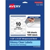 image:imageAvery Glossy Clear Wraparound Band Labels Sure Feed Technology 15 x 35 Cigar Band Labels 100 Total PrintToTheEdge LaserInkjet Printable1 000 labels
