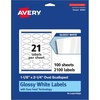 image:imageAvery Glossy White Oval Scalloped Labels Sure Feed Technology 118 x 214 210 Glossy White Labels PrinttoTheEdge Permanent Adhesive LaserInkjet Printable2 100 labels