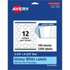 image:imageAvery Glossy White Star Labels Sure Feed Technology 214 x 238 300 Glossy White Labels PrinttoTheEdge Permanent Adhesive LaserInkjet Printable1 200 labels