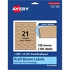 image:imageAvery Kraft Brown Oval Scalloped Labels Sure Feed Technology 118 x 214 315 Kraft Brown Labels PrinttoTheEdge LaserInkjet Printable2 100 labels