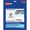 image:imageAvery Matte Clear Oval Scalloped Labels Sure Feed Technology 118 x 214 210 Matte Clear Labels PrinttoTheEdge LaserInkjet Printable1 050 labels