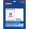 image:imageAvery Matte White Oval Scalloped Labels Sure Feed Technology 118 x 214 525 Matte White Printable Labels1 050 Labels