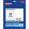 image:imageAvery Matte White Oval Scalloped Labels Sure Feed Technology 118 x 214 525 Matte White Printable Labels2 100 Labels