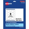 image:imageAvery Matte White Oval Scalloped Labels Sure Feed Technology 2 x 3 200 Matte White Printable Labels2 000 Labels