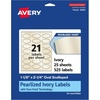 image:imageAvery Pearlized Ivory Oval Scalloped Labels Sure Feed Technology PrinttoTheEdge 118 x 214 210 Pearlized Ivory Labels LaserInkjet Printable525 labels