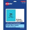 image:imageAvery Printable Oval Scalloped Labels Sure Feed Technology 118 x 214 Bright Blue Labels PrinttoTheEdge LaserInkjet Printable 1680 Total Great for Candles and Jars1 680 labels