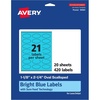 image:imageAvery Printable Oval Scalloped Labels Sure Feed Technology 118 x 214 Bright Blue Labels PrinttoTheEdge LaserInkjet Printable 1680 Total Great for Candles and Jars420 labels