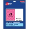 image:imageAvery Printable Oval Scalloped Labels Sure Feed Technology 118 x 214 Bright Pink Labels PrinttoTheEdge LaserInkjet Printable 210 Total Great for Candles and Jars1 680 labels