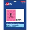 image:imageAvery Printable Oval Scalloped Labels Sure Feed Technology 118 x 214 Bright Pink Labels PrinttoTheEdge LaserInkjet Printable 210 Total Great for Candles and Jars840 labels