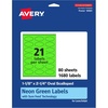 image:imageAvery Printable Oval Scalloped Labels Sure Feed Technology 118 x 214 Neon Green Labels PrinttoTheEdge LaserInkjet Printable 210 Total Great for Candles and Jars1 680 labels