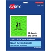 image:imageAvery Printable Oval Scalloped Labels Sure Feed Technology 118 x 214 Neon Green Labels PrinttoTheEdge LaserInkjet Printable 210 Total Great for Candles and Jars210 labels