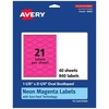image:imageAvery Printable Oval Scalloped Labels Sure Feed Technology 118 x 214 Neon Magenta Labels PrinttoTheEdge LaserInkjet Printable 420 Total Great for Candles and Jars840 labels