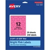image:imageAvery Printable Star Labels Sure Feed Technology 214 x 238 Bright Pink Labels PrinttoTheEdge LaserInkjet 240 Total Great for Reward Stickers and Mailing Seals240 labels