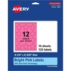 image:imageAvery Printable Star Labels Sure Feed Technology 214 x 238 Bright Pink Labels PrinttoTheEdge LaserInkjet 240 Total Great for Reward Stickers and Mailing Seals120 labels
