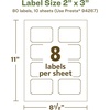 image:imageAvery EcoFriendly Matte White Recycled Rectangle Scalloped Labels 2 x 3 PrinttoTheEdge Matte White Labels Permanent Adhesive LaserInkjet Printable 400 Total80 labels