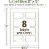 image:imageAvery EcoFriendly Matte White Recycled Rectangle Scalloped Labels 2 x 3 PrinttoTheEdge Matte White Labels Permanent Adhesive LaserInkjet Printable 400 Total200 labels