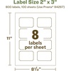 image:imageAvery EcoFriendly Matte White Recycled Rectangle Scalloped Labels 2 x 3 PrinttoTheEdge Matte White Labels Permanent Adhesive LaserInkjet Printable 400 Total800 labels