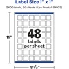 image:imageAvery Glossy Clear Square Labels Sure Feed Technology 1 x 1 480 Glossy Clear Labels PrinttoTheEdge LaserInkjet Printable2 400 labels