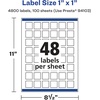 image:imageAvery Glossy Clear Square Labels Sure Feed Technology 1 x 1 480 Glossy Clear Labels PrinttoTheEdge LaserInkjet Printable4 800 labels