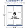 image:imageAvery Glossy Clear Square Labels Sure Feed Technology 3 x 3 30 Glossy Clear Labels PrintToTheEdge LaserInkjet Printable30 labels