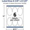 image:imageAvery Glossy White Oval Labels Sure Feed Technology 425 x 25 60 Glossy White Labels Permanent Adhesive LaserInkjet Printable60 labels