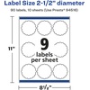 image:imageAvery Glossy White Round Scalloped Labels Sure Feed Technology 25 Diameter 90 Glossy White Labels PrinttoTheEdge Permanent Adhesive LaserInkjet Printable90 labels