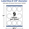 image:imageAvery Glossy White Round Scalloped Labels Sure Feed Technology 25 Diameter 90 Glossy White Labels PrinttoTheEdge Permanent Adhesive LaserInkjet Printable225 labels