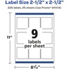 image:imageAvery Glossy White Square Labels Sure Feed Technology 25 x 25 90 Glossy White Labels Permanent Adhesive LaserInkjet Printable225 labels
