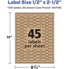 image:imageAvery Kraft Brown Barbell Labels Sure Feed Technology 05 x 25 675 Kraft Brown Labels LaserInkjet Printable1 125 labels