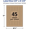 image:imageAvery Kraft Brown Barbell Labels Sure Feed Technology 05 x 25 675 Kraft Brown Labels LaserInkjet Printable675 labels