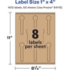 image:imageAvery Kraft Brown Lollipop Labels Sure Feed Technology 1 x 4 120 Kraft Brown Labels PrinttoTheEdge LaserInkjet Printable400 labels