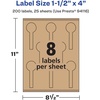 image:imageAvery Kraft Brown Lollipop Labels Sure Feed Technology 15 x 4 200 Kraft Brown Labels PrinttoTheEdge LaserInkjet Printable200 labels