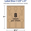 image:imageAvery Kraft Brown Lollipop Labels Sure Feed Technology 15 x 4 200 Kraft Brown Labels PrinttoTheEdge LaserInkjet Printable400 labels