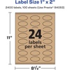 image:imageAvery Kraft Brown Oval Labels Sure Feed Technology 1 x 2 360 Kraft Brown Labels PrinttoTheEdge LaserInkjet Printable2 400 labels