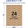 image:imageAvery Kraft Brown Oval Labels Sure Feed Technology 1 x 2 360 Kraft Brown Labels PrinttoTheEdge LaserInkjet Printable600 labels