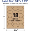 image:imageAvery Kraft Brown Oval Labels Sure Feed Technology 15 x 25 270 Kraft Brown Labels LaserInkjet Printable450 labels