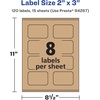 image:imageAvery Kraft Brown Rectangle Scalloped Labels Sure Feed Technology 2 x 3 120 Kraft Brown Labels PrinttoTheEdge LaserInkjet Printable120 labels