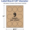 image:imageAvery Kraft Brown Round Scalloped Labels Sure Feed Technology 25 Diameter 135 Kraft Brown Labels PrinttoTheEdge LaserInkjet Printable135 Labels