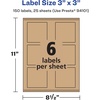 image:imageAvery Kraft Brown Square Labels Sure Feed Technology 3 x 3 90 Kraft Brown Labels PrinttoTheEdge LaserInkjet Printable150 labels